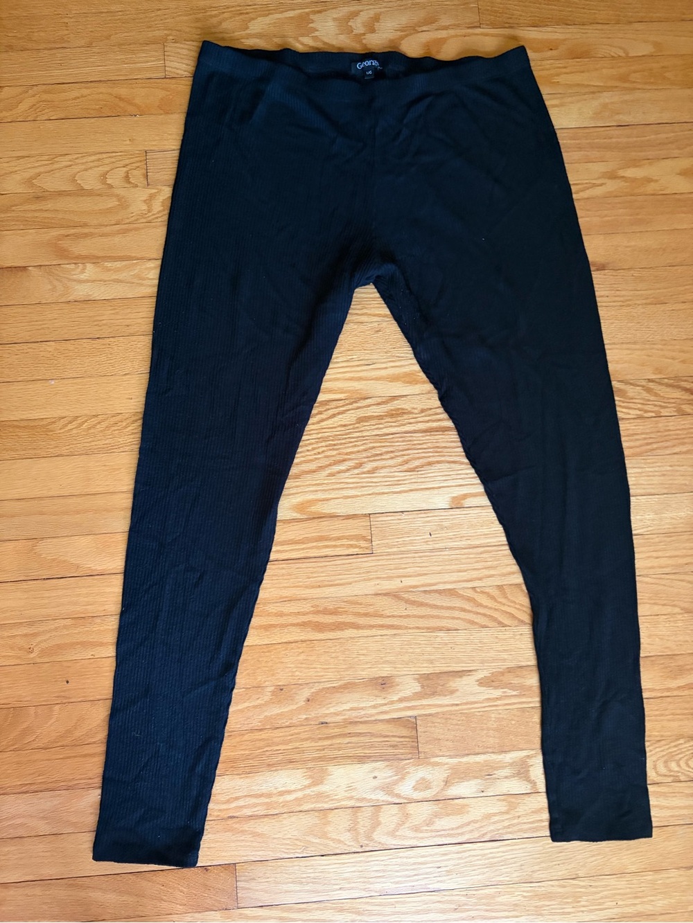 George Black Ribbed Stretch Leggings